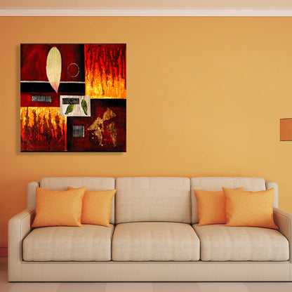 Vivolux | Helle Farbige Botanische Canvas Mid-Century Modern Texturierte Wandkunst Druck für das Wohnzimmer