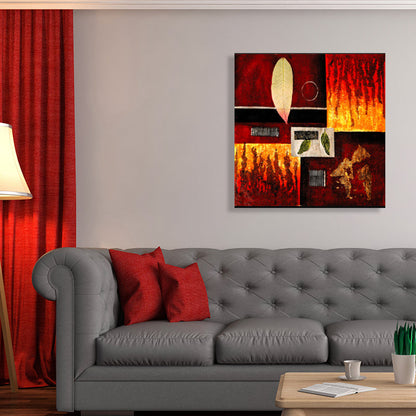 Vivolux | Helle Farbige Botanische Canvas Mid-Century Modern Texturierte Wandkunst Druck für das Wohnzimmer