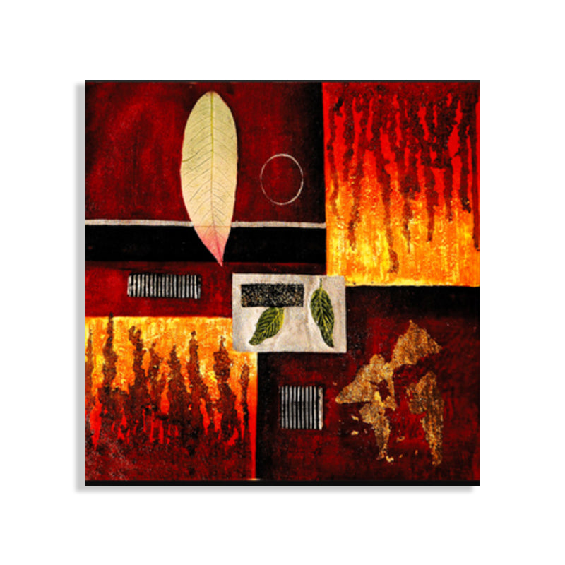 Vivolux | Helle Farbige Botanische Canvas Mid-Century Modern Texturierte Wandkunst Druck für das Wohnzimmer