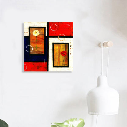 Vivolux | Helle Farbige Botanische Canvas Mid-Century Modern Texturierte Wandkunst Druck für das Wohnzimmer