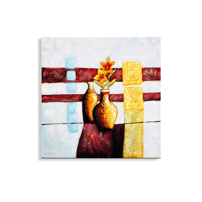 Vivolux | Helle Farbige Botanische Canvas Mid-Century Modern Texturierte Wandkunst Druck für das Wohnzimmer