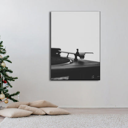 Vivolux | Foto Phonograph Leinwanddruck Moderne Nostalgische Musikalische Wandkunst in Schwarz für Raum