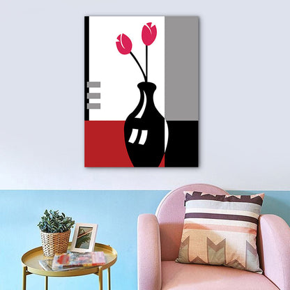 Vivolux | Blumenarrangement Wandkunst Dekor Pastellfarbe Leinwandmalerei, Texturiert, Mehrere Größen