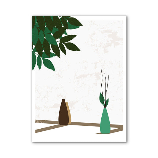 Vivolux | Blumenvasen und Schattenleinwand Wandkunst für Hausinterieur, Grün, Mehrere Größen