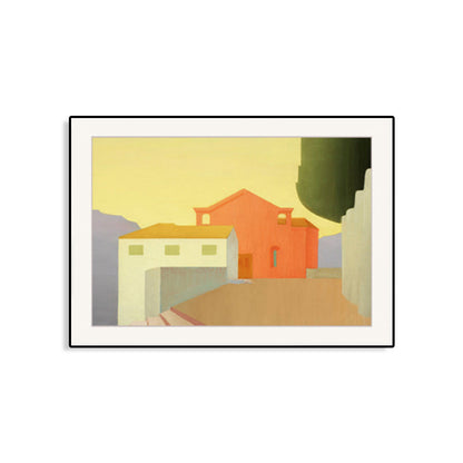 Vivolux | Bau-Szene Leinwanddruck für Badezimmer Ölmalerei Wandkunst Dekor, mehrere Größen