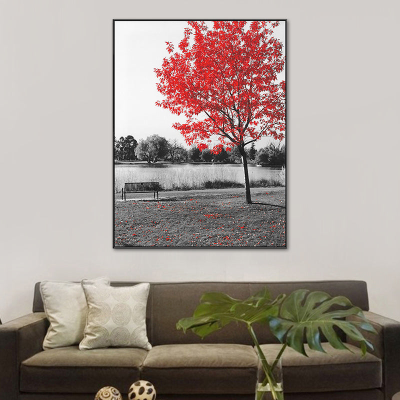 Vivolux | Moderner Stil Botanische Szene Leinwand Sanfte Farbtextur Wandkunst Druck für Wohnzimmer