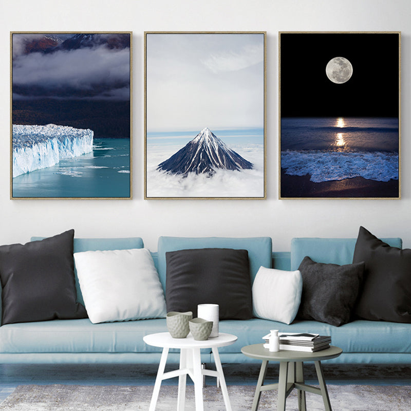 Vivolux | Helle Farben Natürliches Landschaftsleinwand Modern Texturiertes Wandkunst-Dekor für das Wohnzimmer