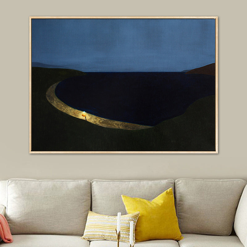 Vivolux | Illustration Nordic Wandkunst Dekor mit abstrakter Landschaft in sanften Farben für das Jungenzimmer