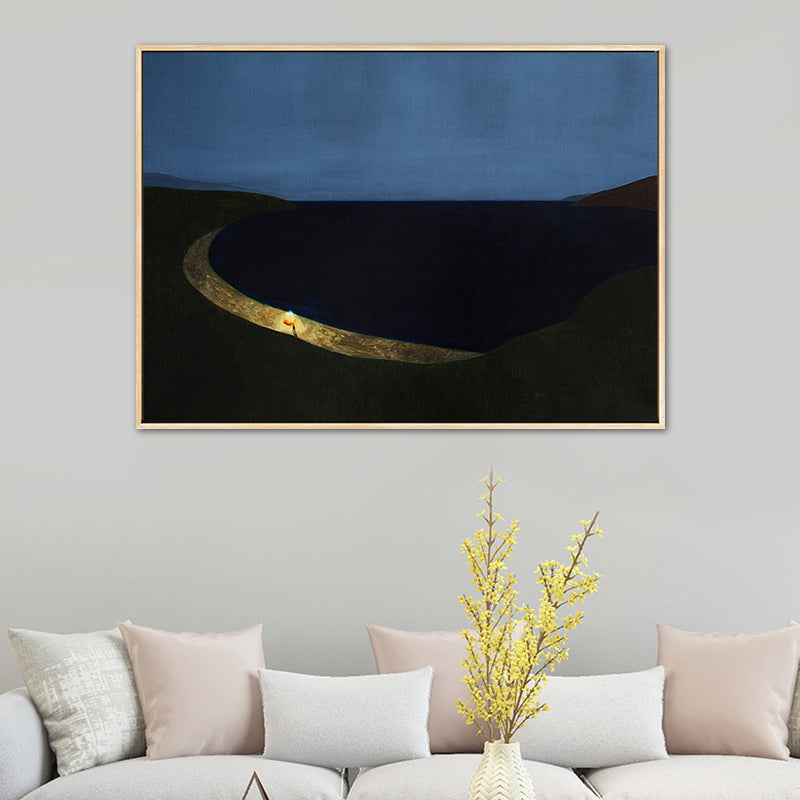 Vivolux | Illustration Nordic Wandkunst Dekor mit abstrakter Landschaft in sanften Farben für das Jungenzimmer