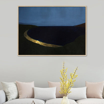 Vivolux | Illustration Nordic Wandkunst Dekor mit abstrakter Landschaft in sanften Farben für das Jungenzimmer