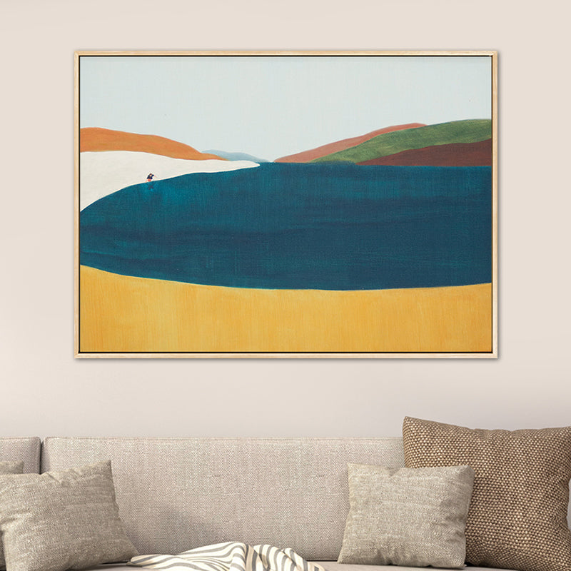 Vivolux | Illustration Nordic Wandkunst Dekor mit abstrakter Landschaft in sanften Farben für das Jungenzimmer