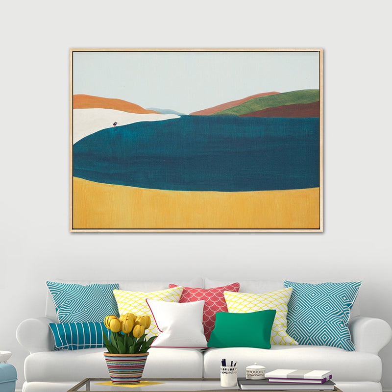 Vivolux | Illustration Nordic Wandkunst Dekor mit abstrakter Landschaft in sanften Farben für das Jungenzimmer