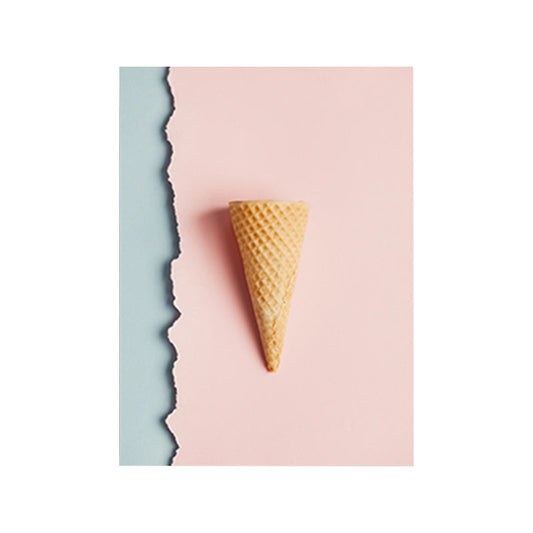 Vivolux | Pink Ice-Cream Cone Painting Textured Wall Art Print für Gästezimmer, mehrere Größen