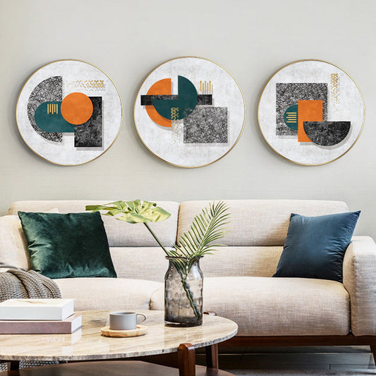 Vivolux | Pastellfarbige geometrische Leinwanddruck texturierten Wandkunst Dekor für Badezimmer, mehrere Größen