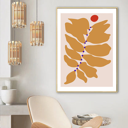 Vivolux | Gelbes Blatt Wandkunst Deko Botanisch Nordisch Texturiertes Leinwandbild für Hausinterieur