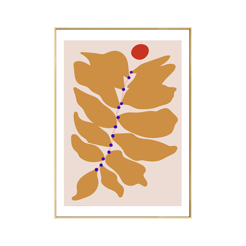 Vivolux | Gelbes Blatt Wandkunst Deko Botanisch Nordisch Texturiertes Leinwandbild für Hausinterieur