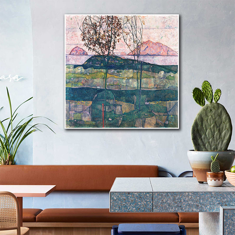 Vivolux | Natürliche Landschaft Wanddekoration Art Nouveau Texturiertes Schlafzimmer Leinwand, Mehrere Größenoptionen