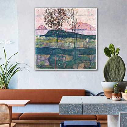 Vivolux | Natürliche Landschaft Wanddekoration Art Nouveau Texturiertes Schlafzimmer Leinwand, Mehrere Größenoptionen