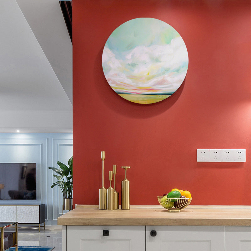 Vivolux | Zeitgenössische Kunst handgemalte Leinwand Pastellfarbe Prärie-Landschaft Gemälde, mehrere Größenoptionen