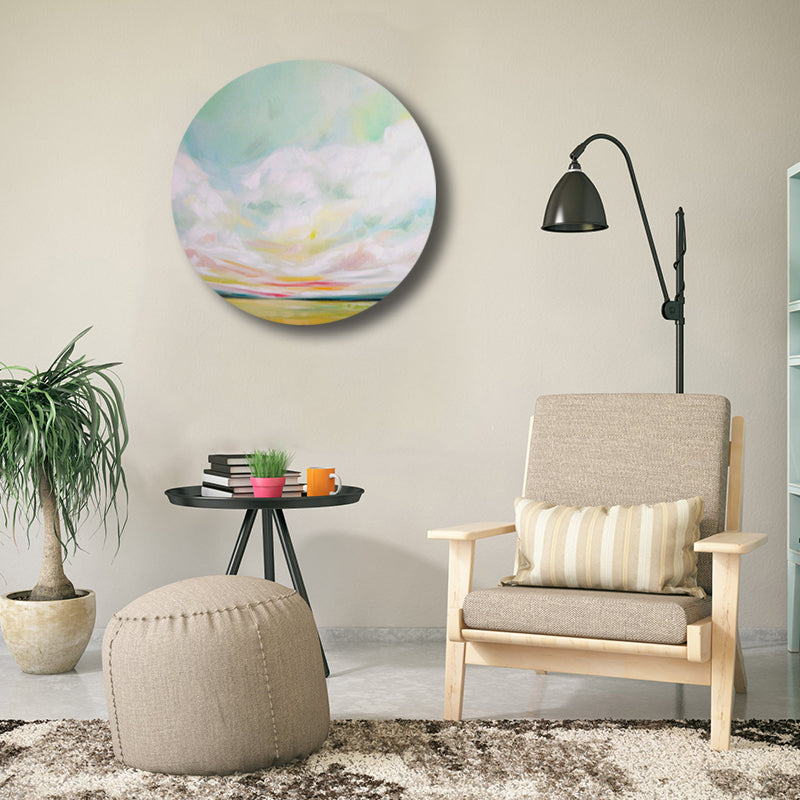 Vivolux | Zeitgenössische Kunst handgemalte Leinwand Pastellfarbe Prärie-Landschaft Gemälde, mehrere Größenoptionen