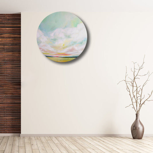 Vivolux | Zeitgenössische Kunst handgemalte Leinwand Pastellfarbe Prärie-Landschaft Gemälde, mehrere Größenoptionen