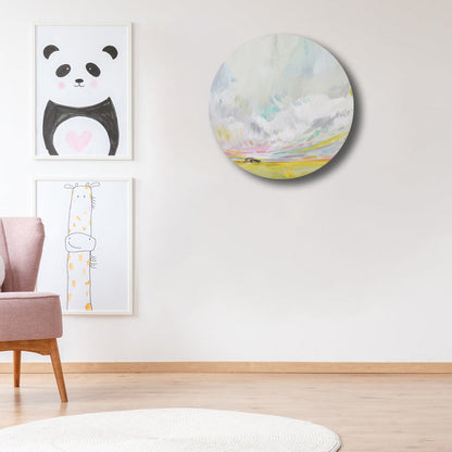 Vivolux | Zeitgenössische Kunst handgemalte Leinwand Pastellfarbe Prärie-Landschaft Gemälde, mehrere Größenoptionen