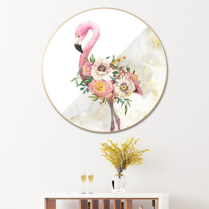 Vivolux | Canvas Pink Painting Contemporary Style Flamingo und Blumen Wanddekoration, Mehrere Größen