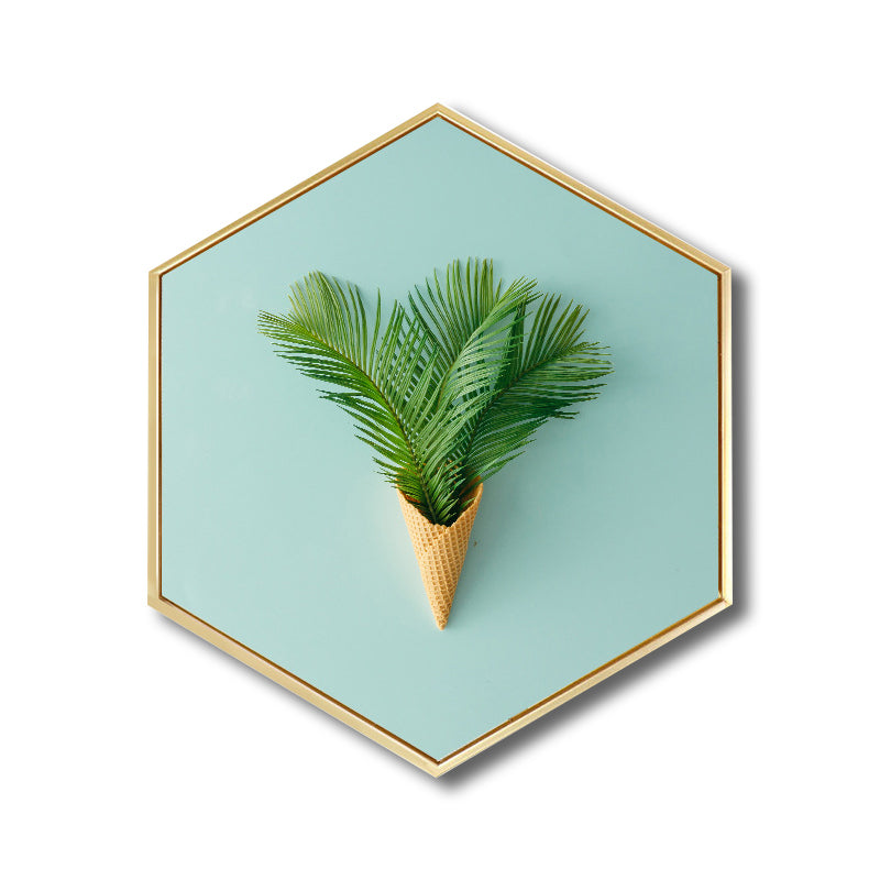 Vivolux | Grüner Botanischer Leinwanddruck Skandinavische Strukturierte Wandkunst Dekor für Wohnzimmer