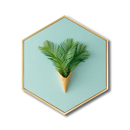 Vivolux | Grüner Botanischer Leinwanddruck Skandinavische Strukturierte Wandkunst Dekor für Wohnzimmer