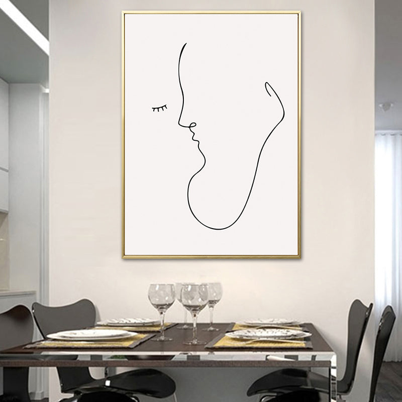 Vivolux | Weiches Farb-Nordic-Leinwand-Figurenprofil-Gemälde für Esszimmer, mehrere Größenoptionen