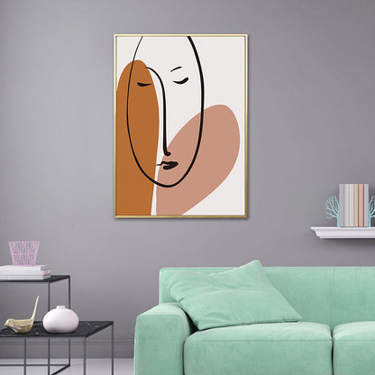Vivolux | Weiches Farb-Nordic-Leinwand-Figurenprofil-Gemälde für Esszimmer, mehrere Größenoptionen