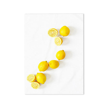 Vivolux | Contemporary Sour Lemon Art Print Canvas Textured Yellow Wall Decor für Badezimmer
