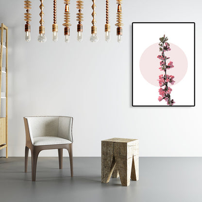 Vivolux | Blumenstrauß-Leinwanddruck Modern Schönes Blütenwandkunst-Dekor in Rosa auf Weiß