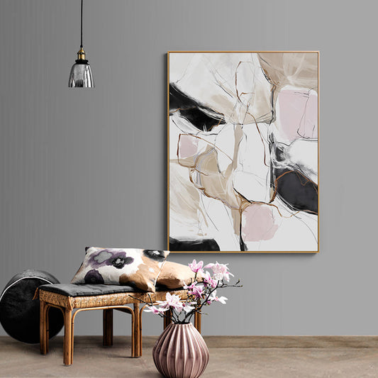 Vivolux | Neuartige abstrakte Muster-Leinwandkunst für das Wohnzimmer in Weiß, mehrere Größen erhältlich