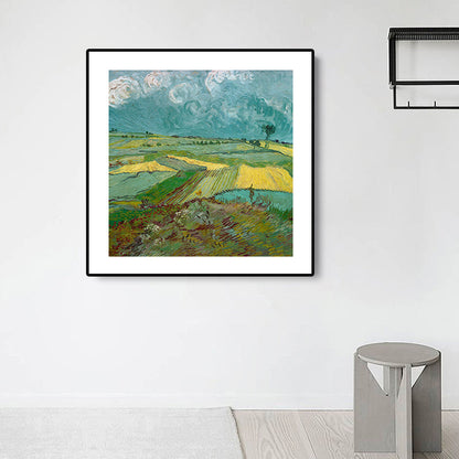 Vivolux | Weiche Farb Impressionismus Leinwand Kunst Farmfeld Aussicht Wanddekoration für die Küche, mehrere Größen
