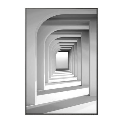 Vivolux | Lange Korridor Wandkunst Dekor Vintage Leinwand Texturiertes Gemälde in Grau, Mehrere Größen