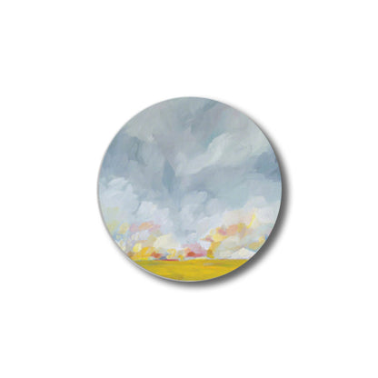 Vivolux | Pastellfarbige Wolkenlandschaft gemalte Texturierte moderne Kunst Esszimmer Leinwanddruck