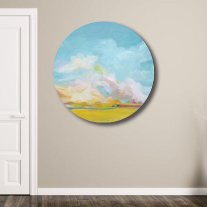 Vivolux | Pastellfarbige Wolkenlandschaft gemalte Texturierte moderne Kunst Esszimmer Leinwanddruck