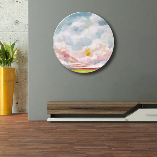 Vivolux | Pastellfarbige Wolkenlandschaft gemalte Texturierte moderne Kunst Esszimmer Leinwanddruck