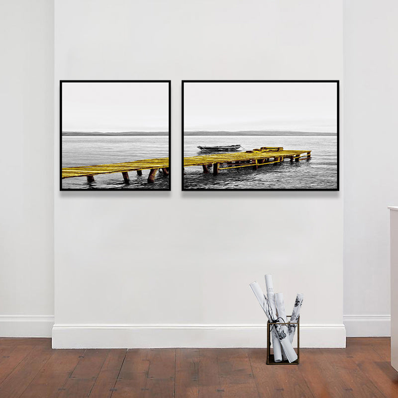 Vivolux | Moderne Zee Brug Wandkunst Lichte Kleur Fotografie Landschap Canvasafdruk voor Kamer