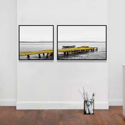 Vivolux | Moderne Zee Brug Wandkunst Lichte Kleur Fotografie Landschap Canvasafdruk voor Kamer