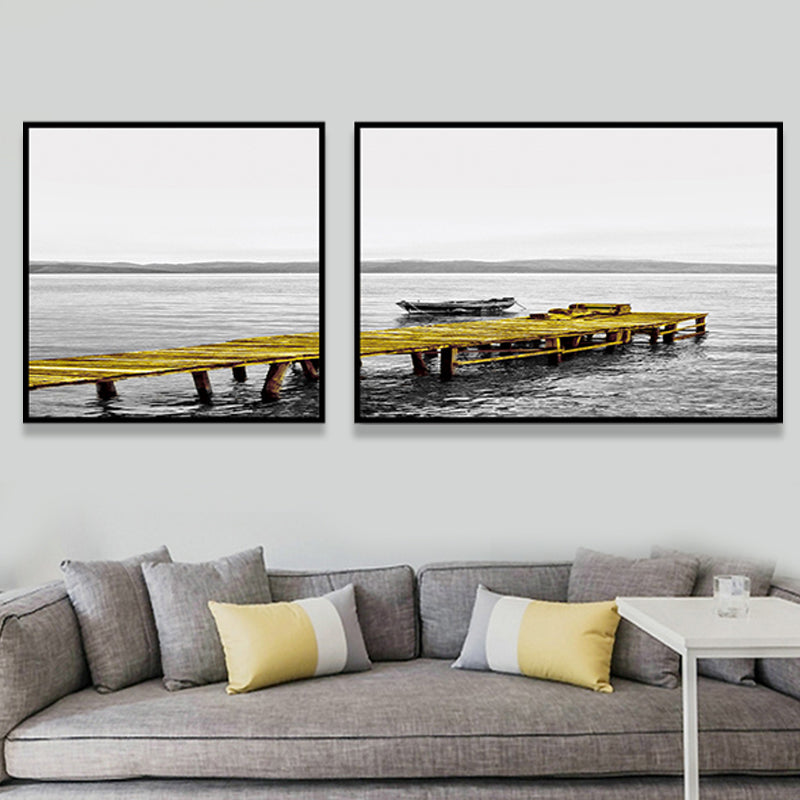 Vivolux | Moderne Zee Brug Wandkunst Lichte Kleur Fotografie Landschap Canvasafdruk voor Kamer