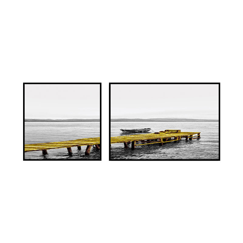 Vivolux | Moderne Zee Brug Wandkunst Lichte Kleur Fotografie Landschap Canvasafdruk voor Kamer
