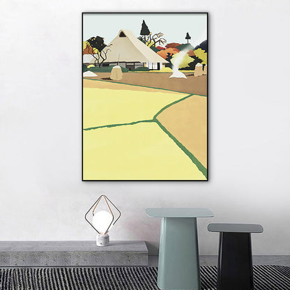 Vivolux | Lichtfarbe Offenes Land Wanddekoration Landschaft Nordische Texturierte Leinwanddruck für Schlafzimmer