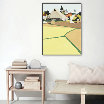 Vivolux | Lichtfarbe Offenes Land Wanddekoration Landschaft Nordische Texturierte Leinwanddruck für Schlafzimmer