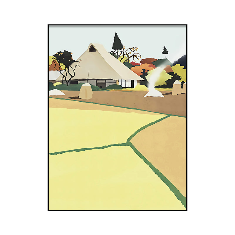 Vivolux | Lichtfarbe Offenes Land Wanddekoration Landschaft Nordische Texturierte Leinwanddruck für Schlafzimmer