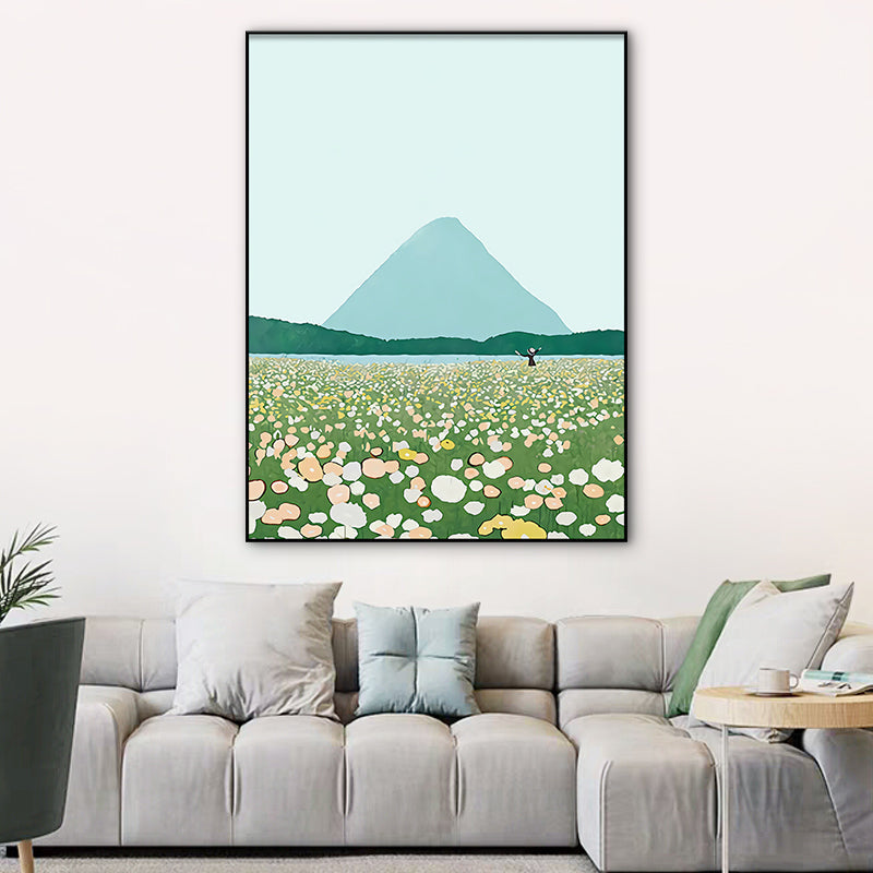 Vivolux | Lichtfarbe Offenes Land Wanddekoration Landschaft Nordische Texturierte Leinwanddruck für Schlafzimmer