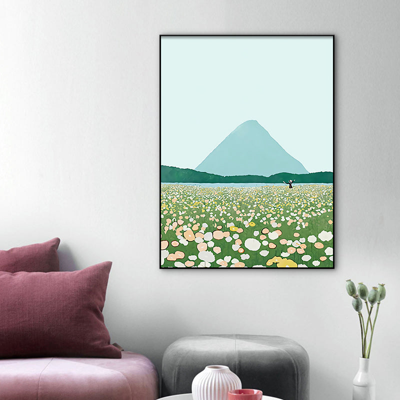 Vivolux | Lichtfarbe Offenes Land Wanddekoration Landschaft Nordische Texturierte Leinwanddruck für Schlafzimmer