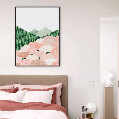 Vivolux | Lichtfarbe Offenes Land Wanddekoration Landschaft Nordische Texturierte Leinwanddruck für Schlafzimmer