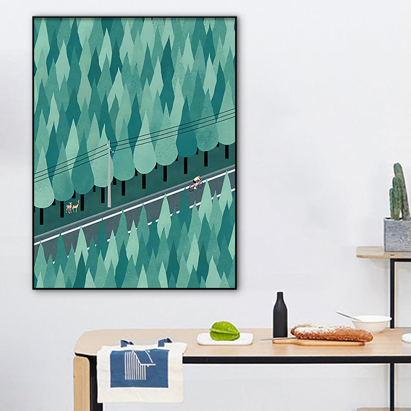 Vivolux | Lichtfarbe Offenes Land Wanddekoration Landschaft Nordische Texturierte Leinwanddruck für Schlafzimmer